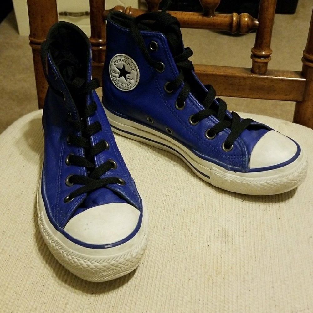 Leather Converse hightops
